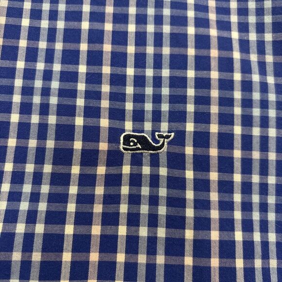 Vineyard Vines Men's Plaid Whale Shirt Button Down Pink Blue Size Large Preppy - Picture 6 of 15